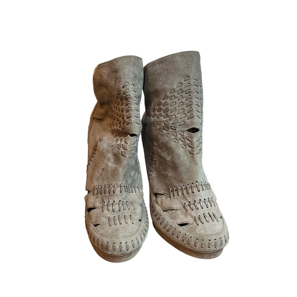 Jeffrey Campbell Heels 8 Beige Suede Cutouts Boot… - image 4